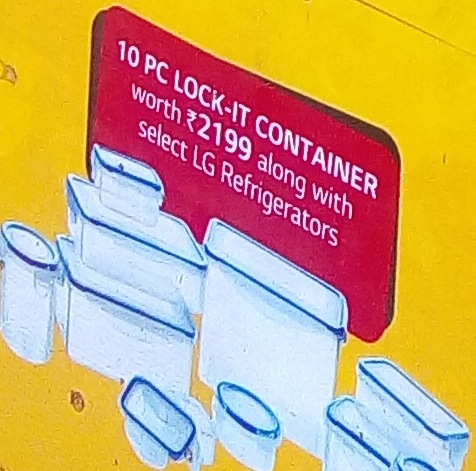 10 Pcs Lock-It containers  along with select LG refrigerators