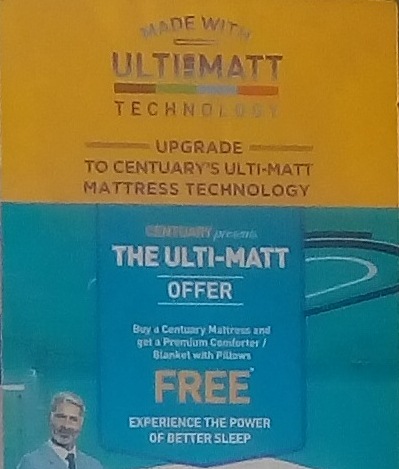 Buy a Centuary Mattress  Get a Premuium Comfort/ Blanket with Pillows Free