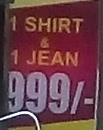 1 Shirt + 1 jean