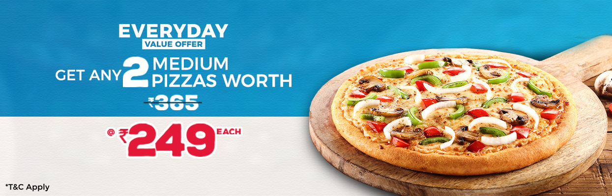 Any 2 Pizzas worth 